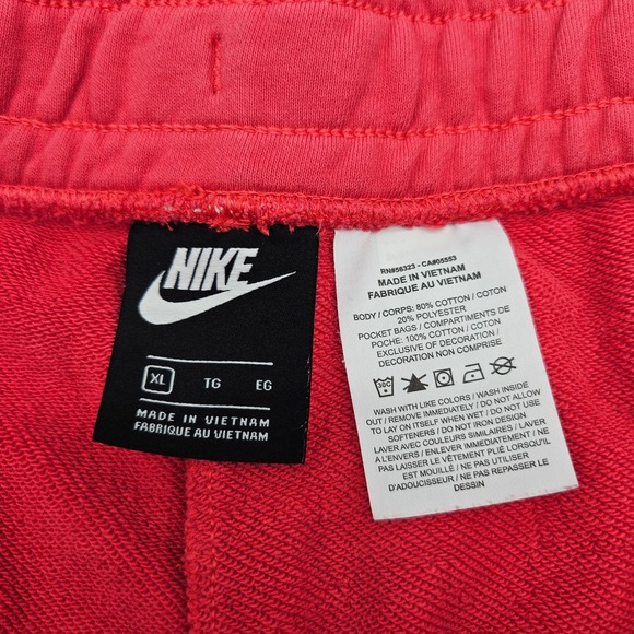 Nike Sportswear Red Jersey Athletic Shorts Mens XL‎ Drawstring Pockets - Picture 4 of 7